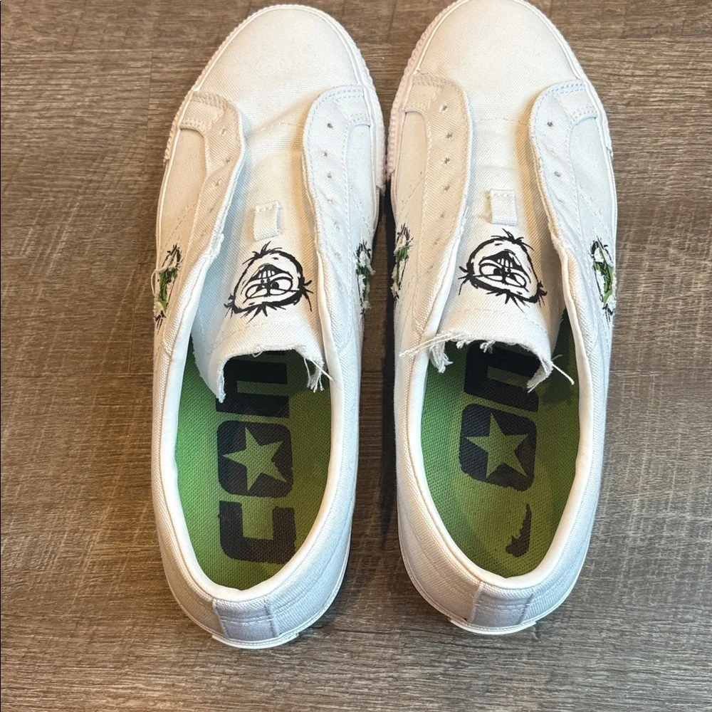 Converse One Star Pro Monster Airbrush Skateboarding Shoes Men's 10 White - Picture 8 of 11